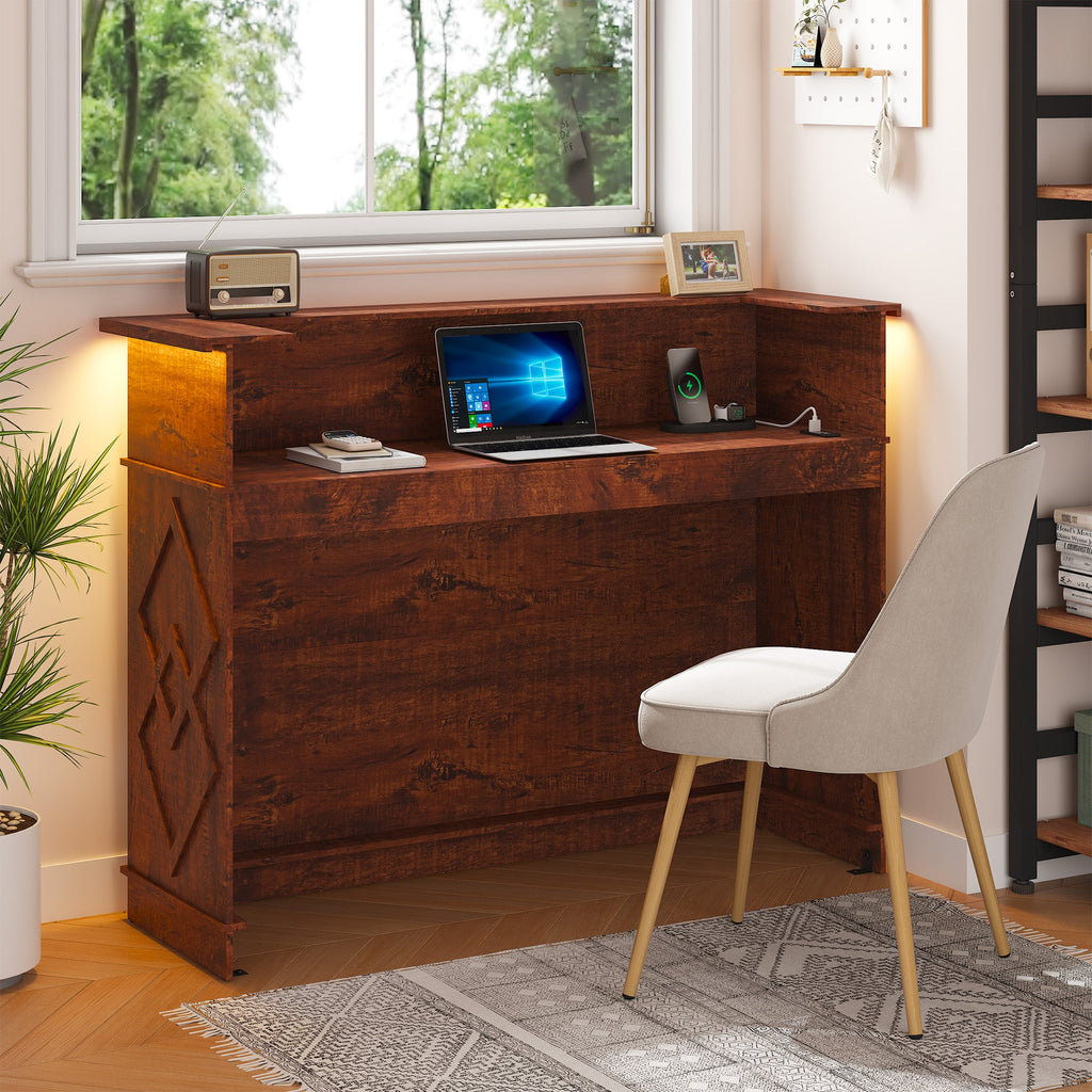 Mono Reception Desk with Sturdy MDF Construction - White