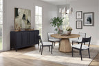 Elegant Round Dining Table with Pedestal Base - Light Brown or Dark Brown