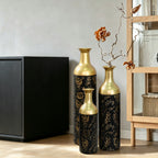 Decorative Metal Vases Set of 3 with Rust-Resistant Finish - Iron