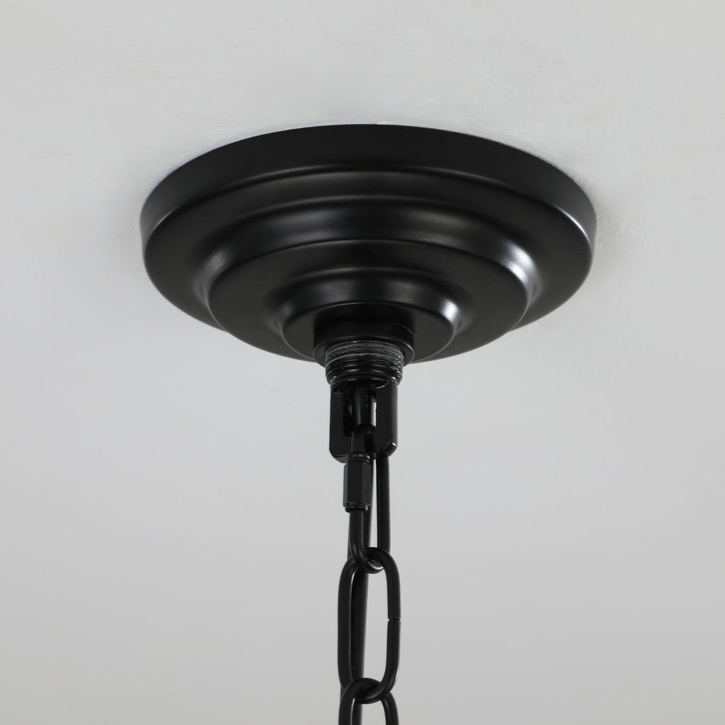 Modern 8-Light Geometric Pendant Chandelier with Adjustable Height - Chrome
