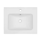 Rectangular Single Vanity Top with Overflow - White Ceramic