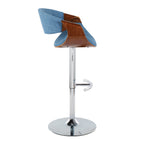 Mid Century Modern Adjustable Barstool Set with Swivel and Footrest - Multiple Colors
