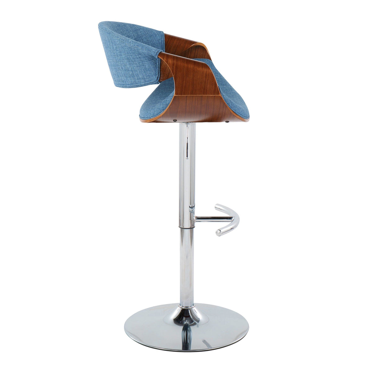 Mid Century Modern Adjustable Barstool Set with Swivel and Footrest - Multiple Colors