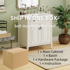 Vintage Bathroom Vanity With Sink and Soft-Close Doors - Dark Gray or White