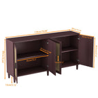 Buffet Cabinet with Adjustable Shelves and Rattan Doors - Light or Dark Brown
