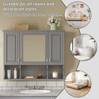 Wall Mounted Bathroom Medicine Cabinet With Mirror & Open Shelves