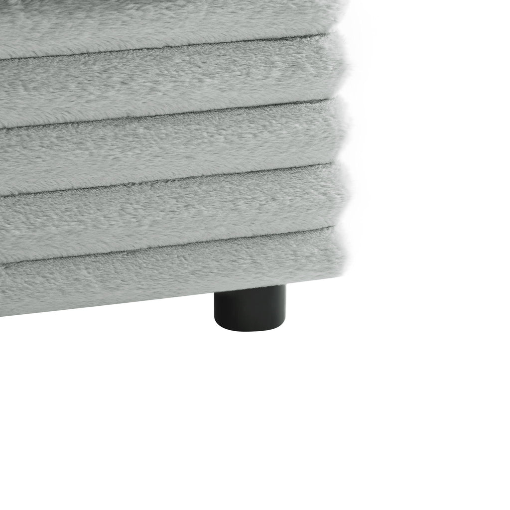 Gray Armless Slipper Chair with Plush Cushion - 40" W