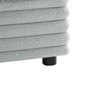 Gray Armless Slipper Chair with Plush Cushion - 40" W