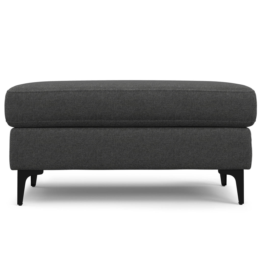 Versatile Mid Century Ottoman with Eco-Friendly Upholstery - Beige or Dark Gray
