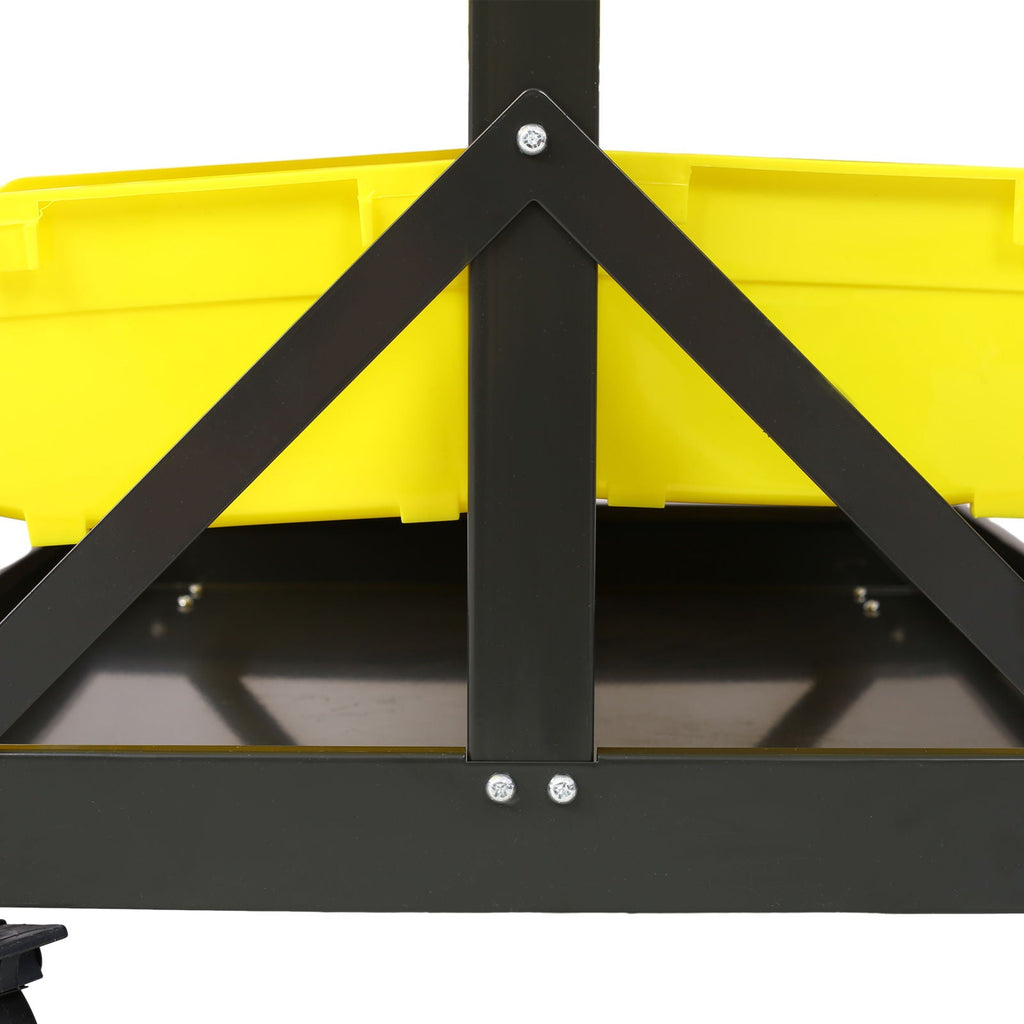 90 Parts Bin Shelving Storage Organizer with Locking Wheels - Black/Yellow