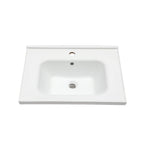 Rectangular Single Vanity Top with Overflow - White Ceramic