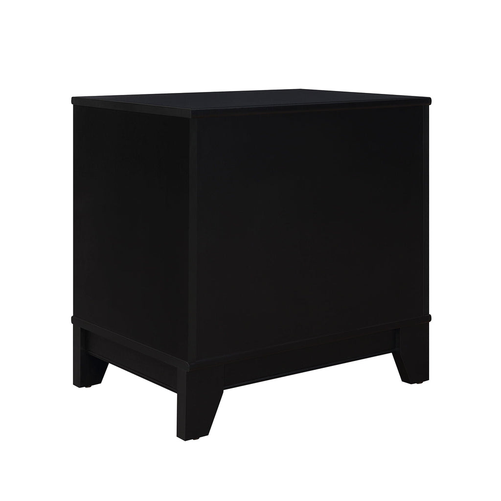 Modern Cane Accent Nightstand with 1 Drawer - Black or Light Brown