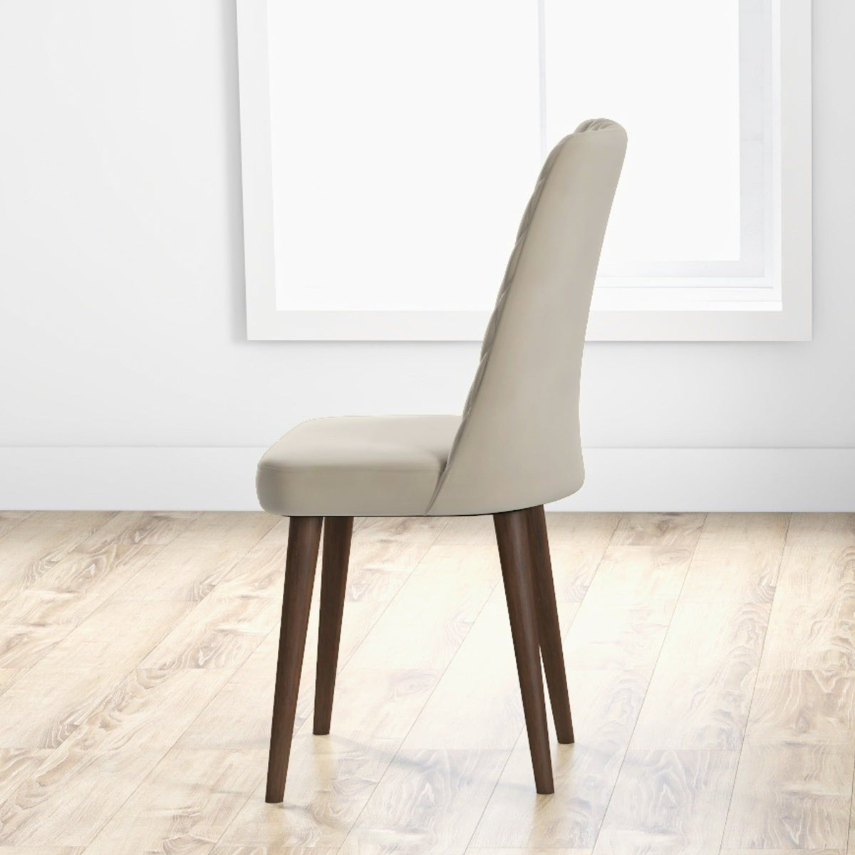 Mid-Century Modern Dining Chair Set of 2 with Upholstered Seat - Multiple Colors