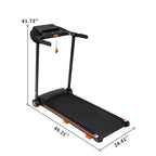 2.5Hp Quiet Folding Treadmill with Heart Rate Sensor - Black