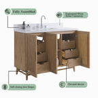 48" Freestanding Single Sink Bathroom Vanity with Solid Wood - Light Coffee