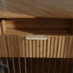 Corner Dog Crate with Fluted Drawer - White or Dark Brown