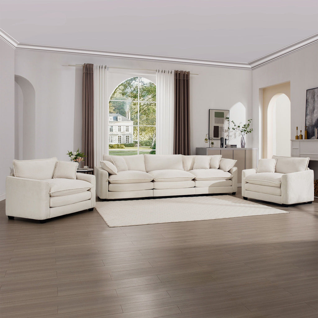 Oversized Deep-Seat Fabric Sofa & Chair Sets