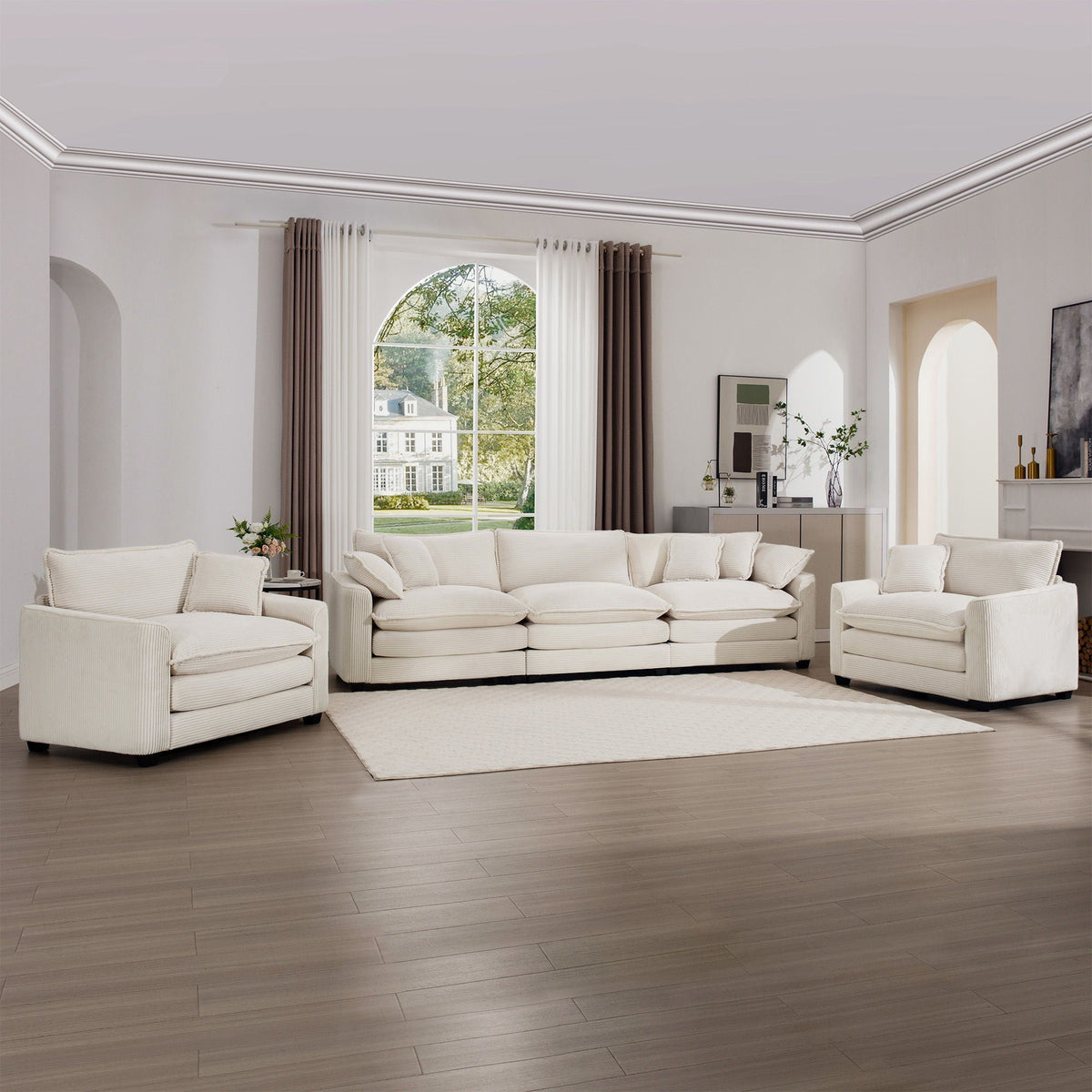 Oversized Deep-Seat Fabric Sofa & Chair Sets