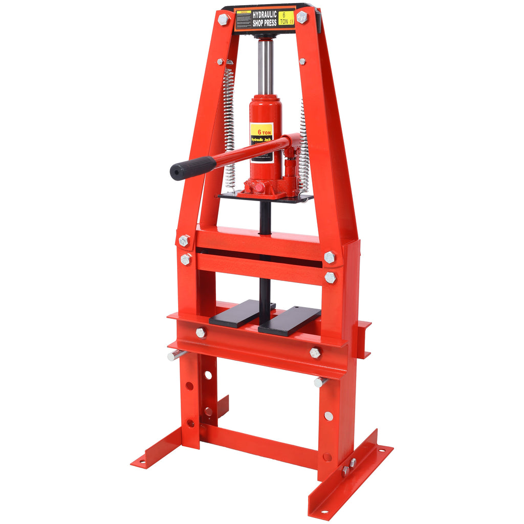 6-Ton Benchtop Hydraulic A-Frame Shop Press with Adjustable Height - Red, Black, Green, or Orange