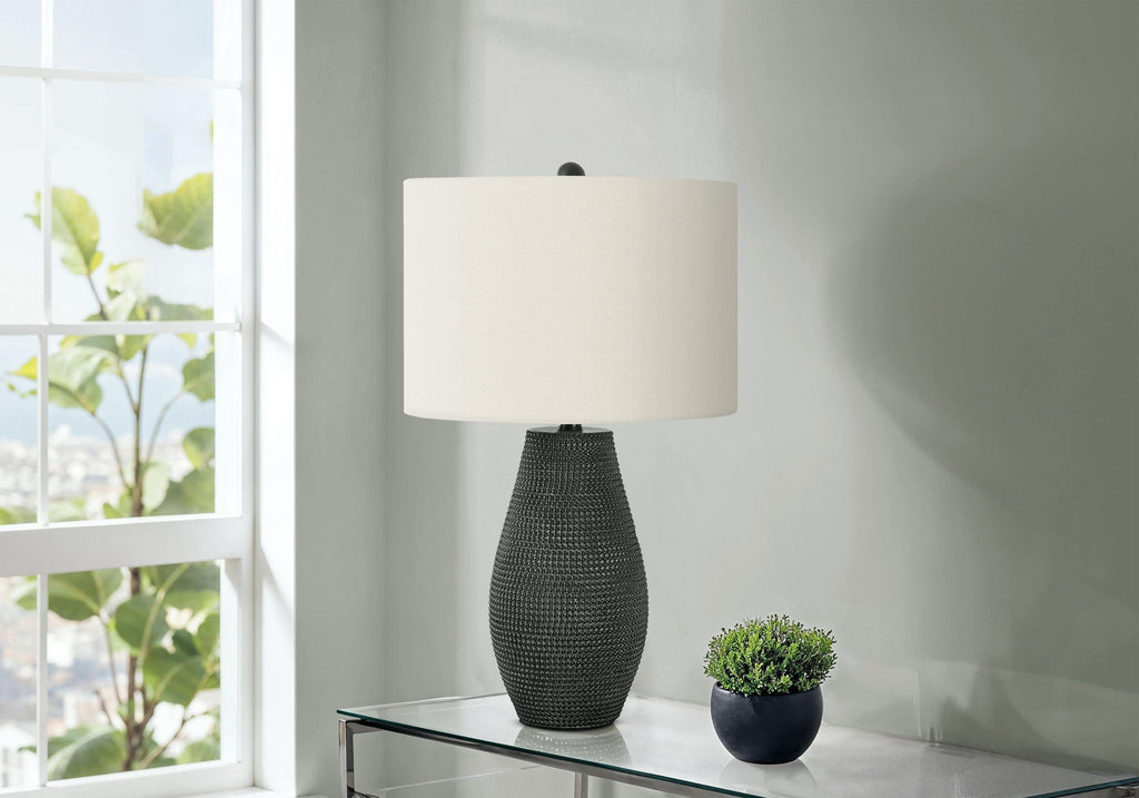 Contemporary Resin Table Lamp with 3-Way Lighting - Black