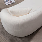 Curved 3 Seater Sofa for Living Room with Deep Seating - White