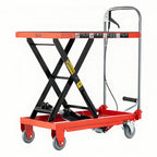Hydraulic Lift Table Cart with 500 Lbs Load Capacity - Red / Black