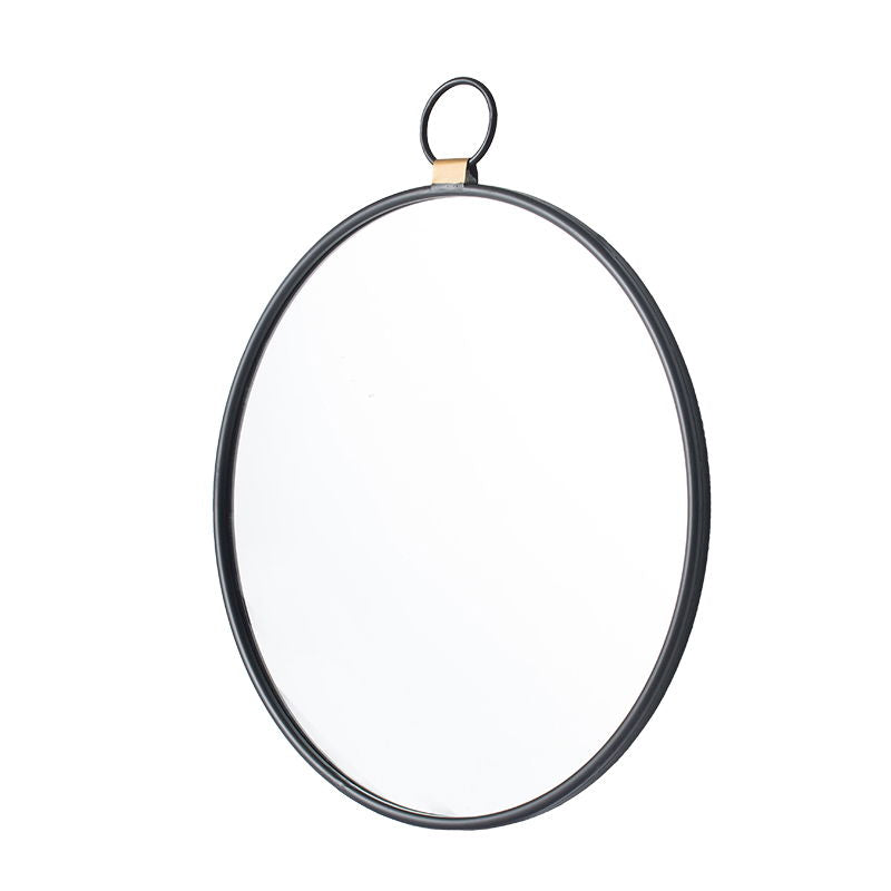 Black Contemporary Wall Mirror with Minimalist Frame - 24" W x 27.5" H