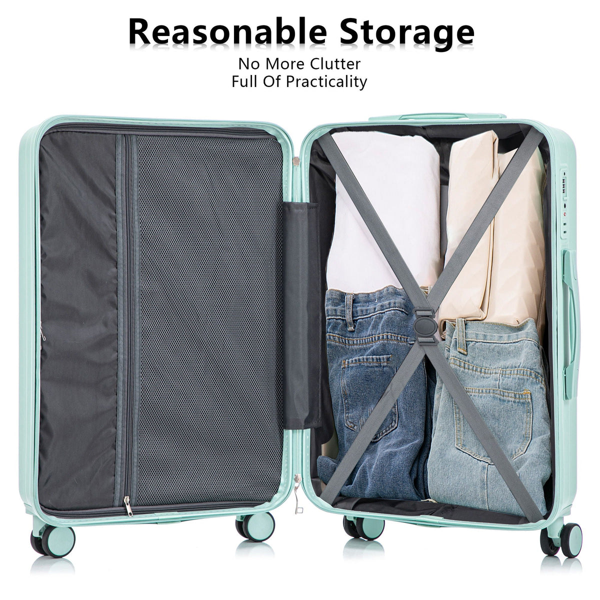 3 Pieces Set Spinner Wheel Luggage With Combination Lock