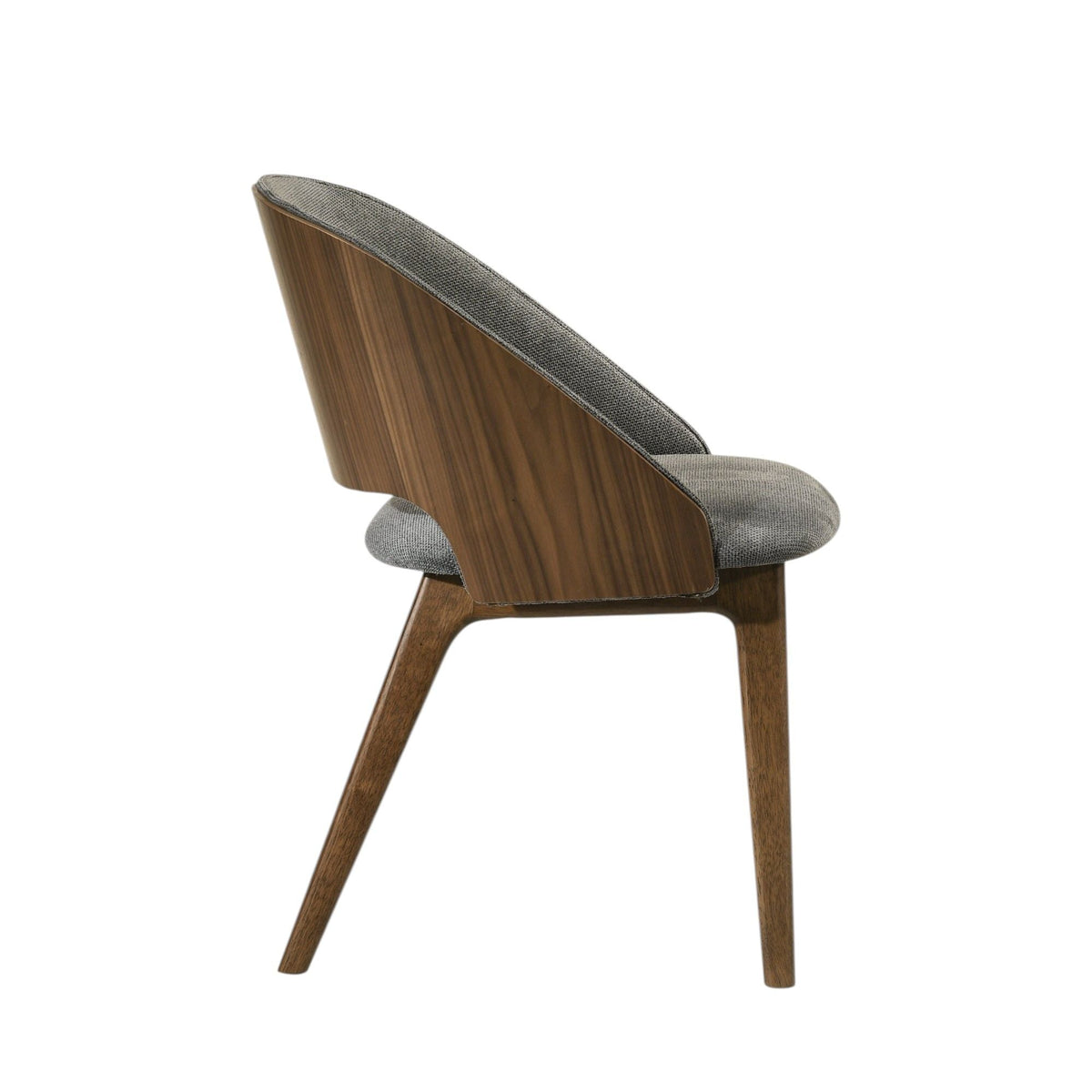 Gray Walnut Side Chair Set with Padded Cushion - Set of 2