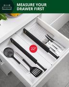 Royal Craft Wood Drawer Dividers — Black, 22-Inch
