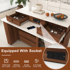 Extendable Kitchen Island with Rotating Table