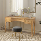 Dauphin 3 Drawer Executive Desk with Soft-Close Drawers - Light Brown or Gray