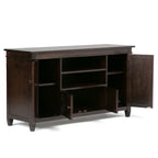 Solid Wood TV Media Stand with Ample Storage - Dark Brown