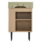 Bathroom Vanity with Single Ceramic Sink and Side Storage - Multiple Colors