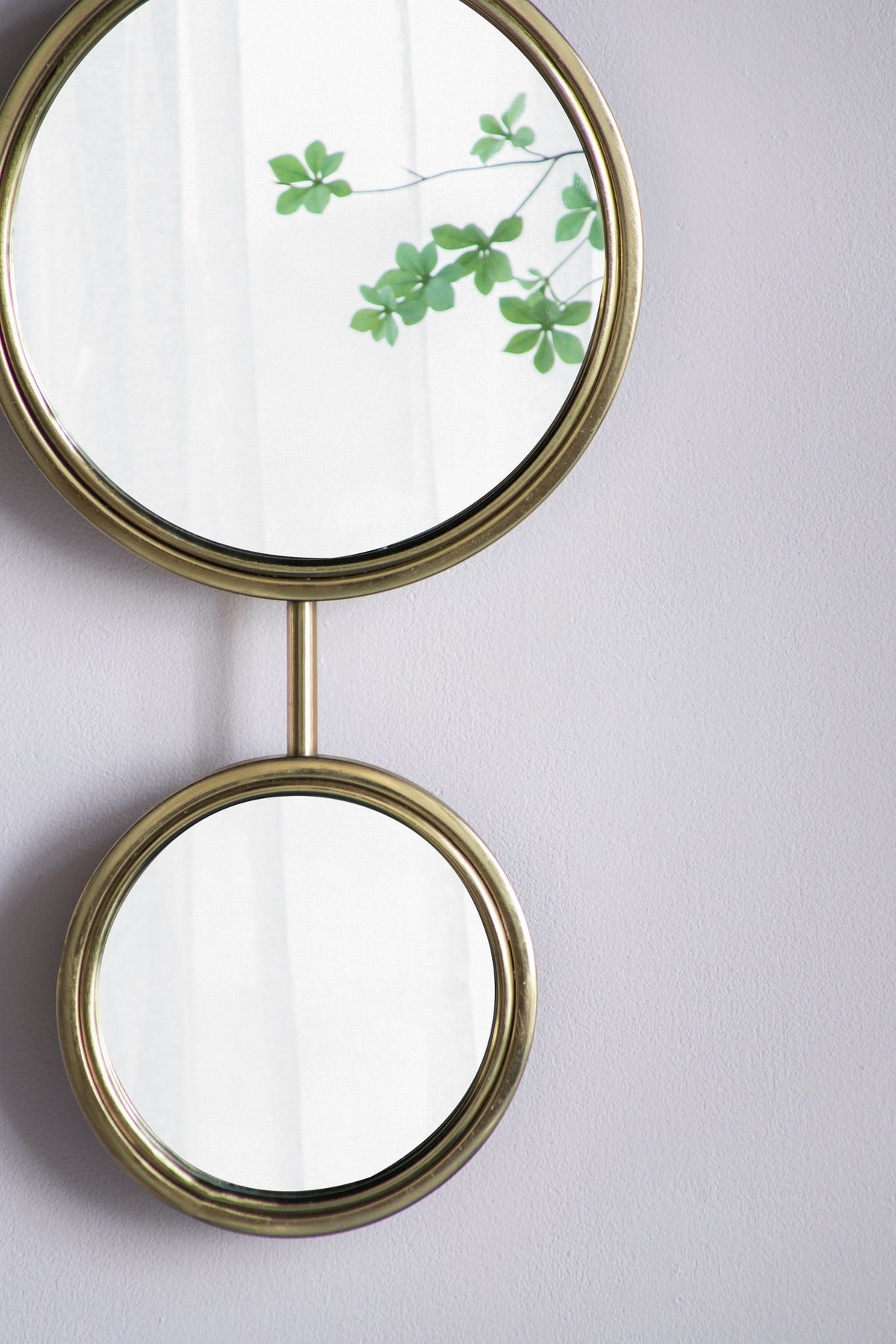 2 Circle Mirrors For Wall Decor in Gold