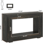 Narrow Entryway Storage Console Table with Open Shelf - Black, Dark Gray, Light Brown