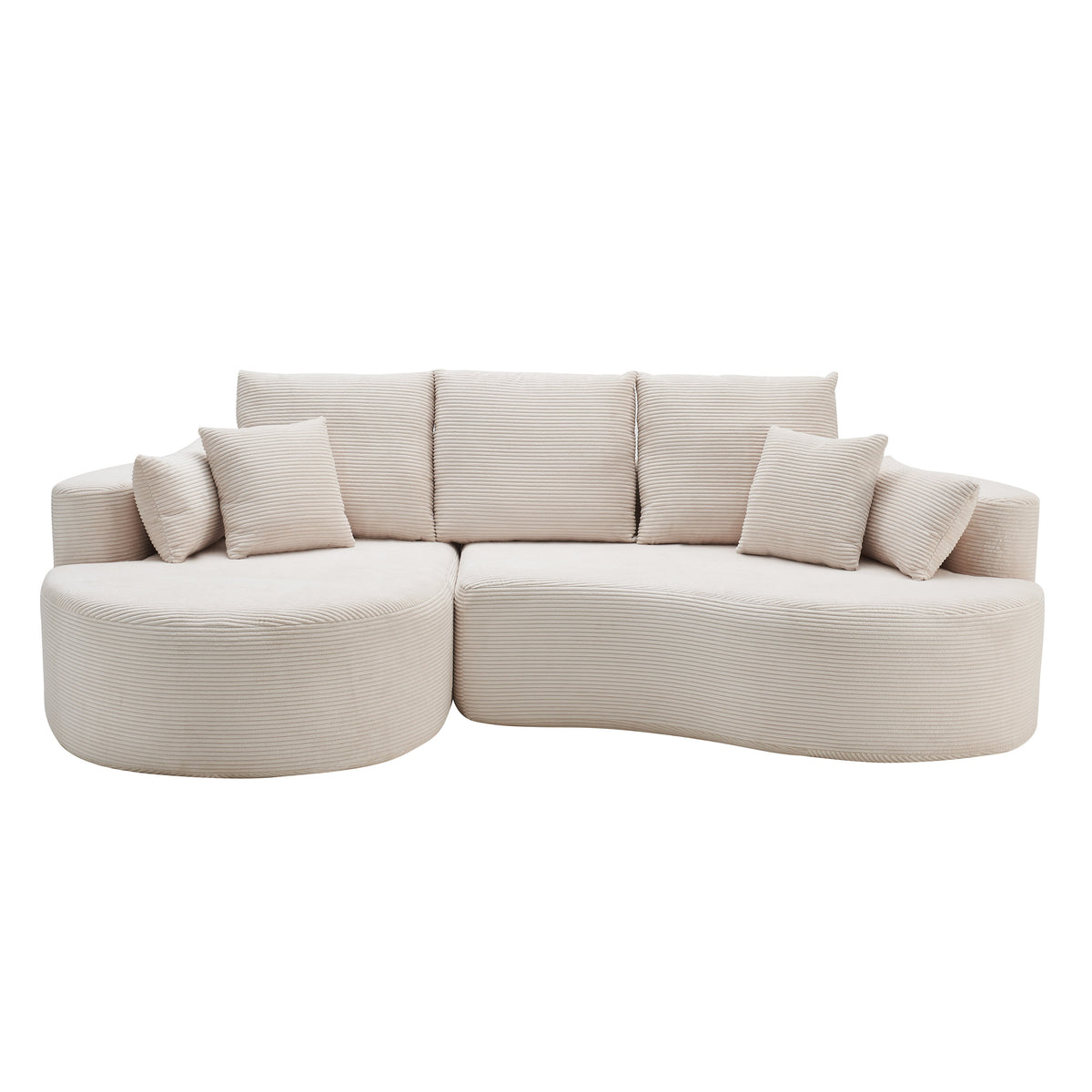 106 In. 2-Piece Fabric Cloud Curved Sectional Sofa