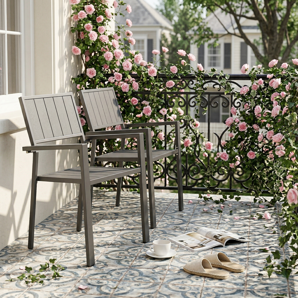 Modern Metal Side Chair Set with Ergonomic Support - Set of 2