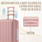 Spinner Wheel Luggage Set with USB Port and Holders - Pink, Black, Green