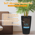 Tall Planters Set with Auto Watering and Water Level Monitor - Polypropylene