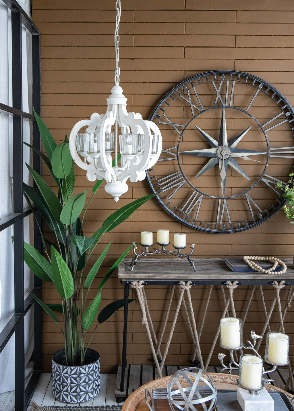 Farmhouse Chandelier with Adjustable Chain - Multiple Colors