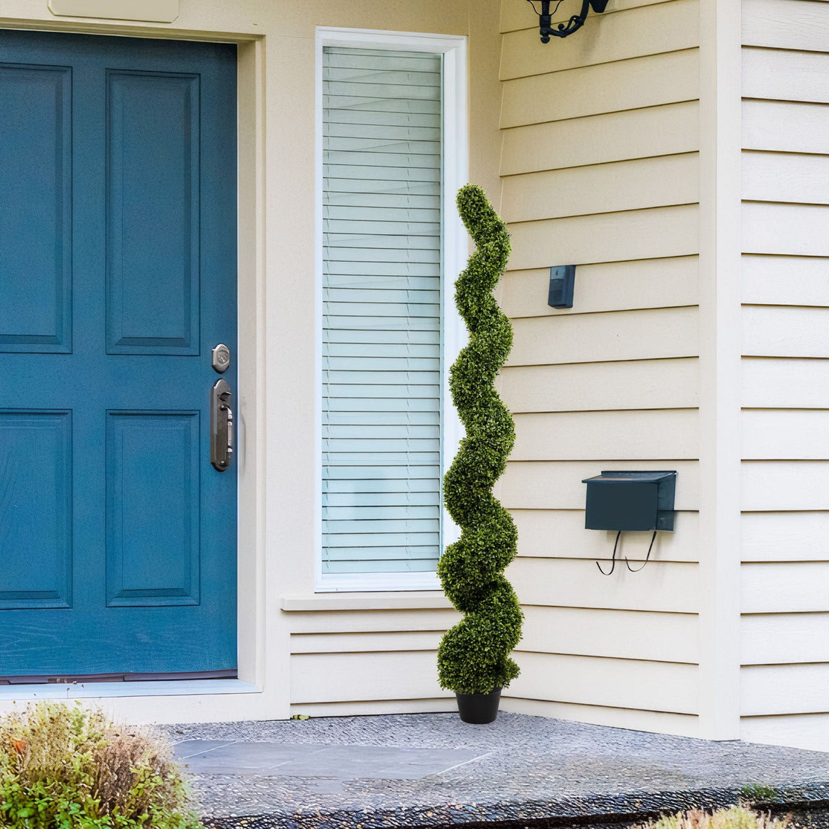 Artificial Outdoor UV Resistant Boxwood Topiary Spiral Tree - Green