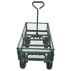 Green Outdoor Wagon Cart with Foldable Steel Frame - 550 lb Capacity