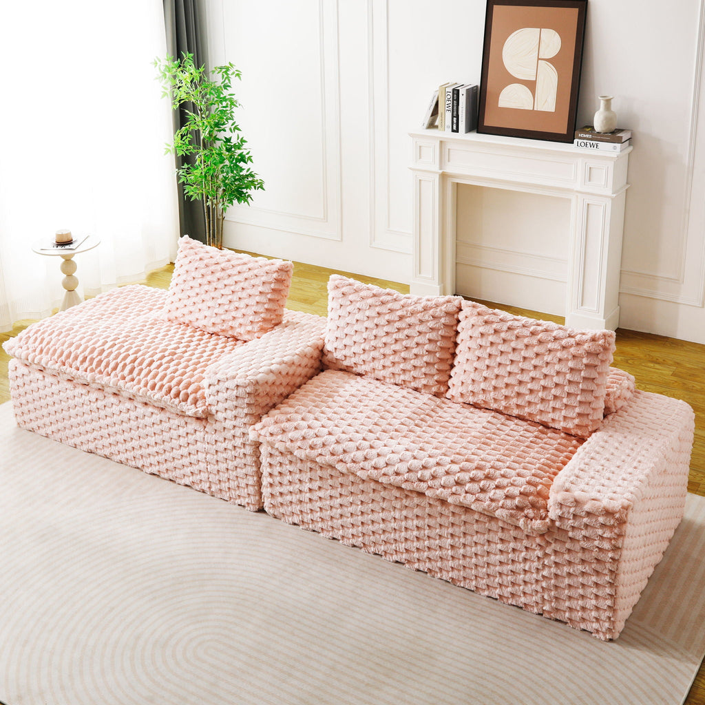 Convertible Modular Sectional Sofa with Twin Seat and Chaise - Multiple Colors