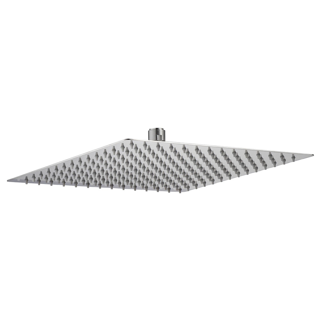 Ultra Thin Square Rainfall Shower Head with 12" Coverage - Gray or Pearl Silver