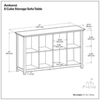 Amherst Cube Storage Bookcase with Large Cubbies - Dark Brown, Dark Gray, or White