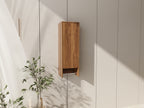 12 Inch Wall Mounted Side Cabinet with Soft Closing Door - Brown Ebony