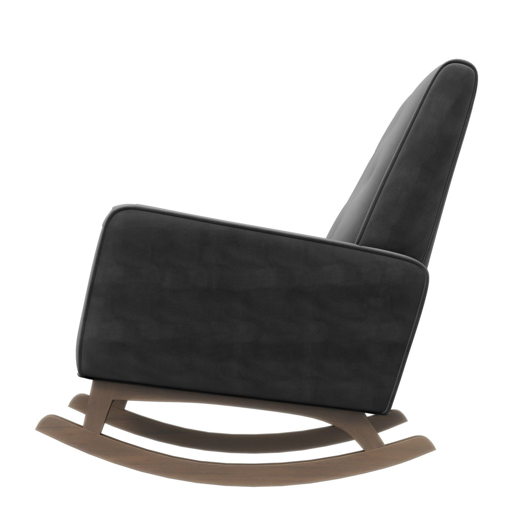 Mid-Century Modern Rocking Chair with High Density Foam Cushion - Dark Gray