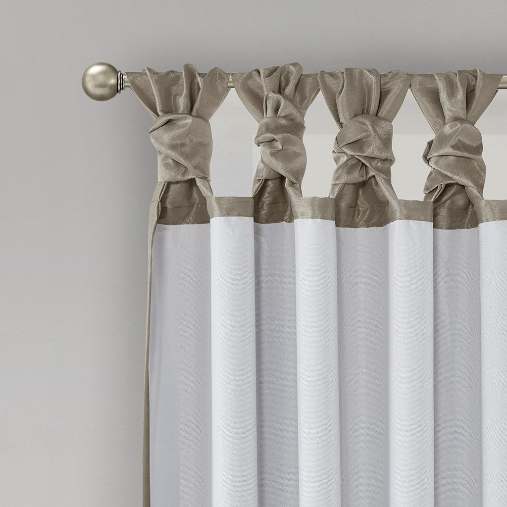 Twist Tab Total Blackout Window Curtain Panel with Thermal Technology - Pewter