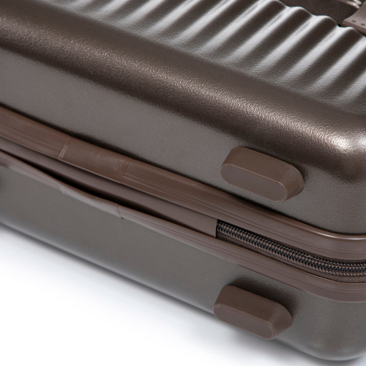 ABS Spinner Wheel Luggage Set with Cosmetic Case - Brown